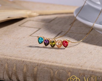 Family Birthstone Necklace, Birthstone Jewelry, August Birthstone Necklace, Gift for Mom, Bridesmaid Gift, Gift for Grandma, Gift for Her
