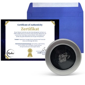 Makai véritable météorite étoile filante corps céleste avec certificat d'authenticité personnalisable carte cadeau boîte avec fenêtre
