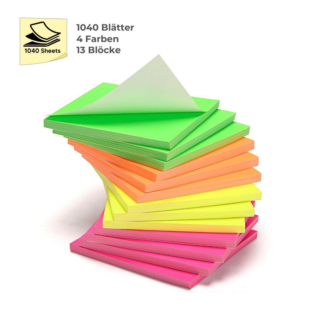 Ideen.kollektiv – Ionnotes Electrostatic Sticky Notes – 1048 Sheets ...