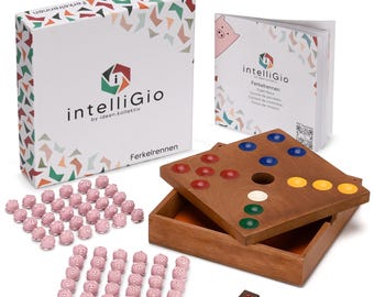 ideen.kollektiv Corsa del maialino Gioco di cooperazione Gioco da tavolo Gioco di dadi Gioco educativo Team building Giocattolo di legno