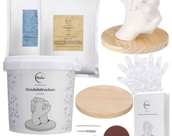 Makai Premium 3D Handprint Set alginate albaster plâtre avec beaucoup d'extras DIY pour couples famille anniversaire cadeau personnalisé