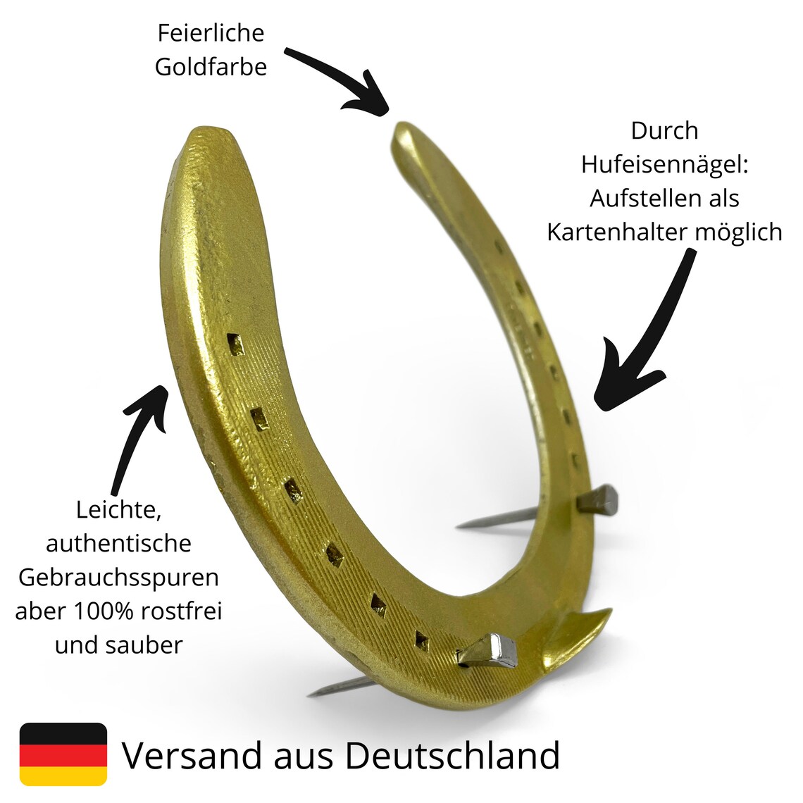 Real Worn Horse Hoof Iron in Gold Etsy