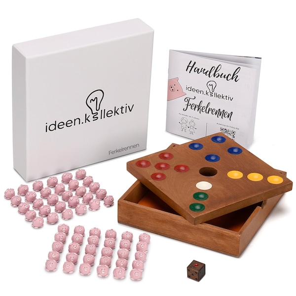 ideen.kollektiv Piglet Race Cooperation Game Board Game Dice Game Educational Game Teambuilding Fun Game