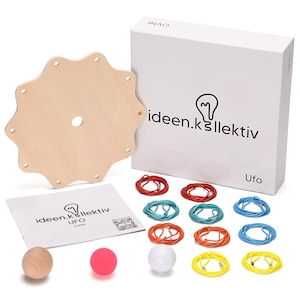 ideen.kollektiv Gioco dell'UFO - gioco di team building in legno per gruppi da 3 a 10 persone, per la comunicazione e il lavoro di squadra