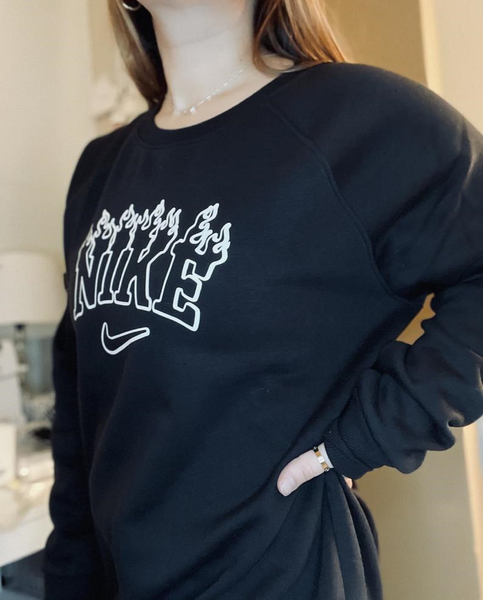 nike tan crew neck
