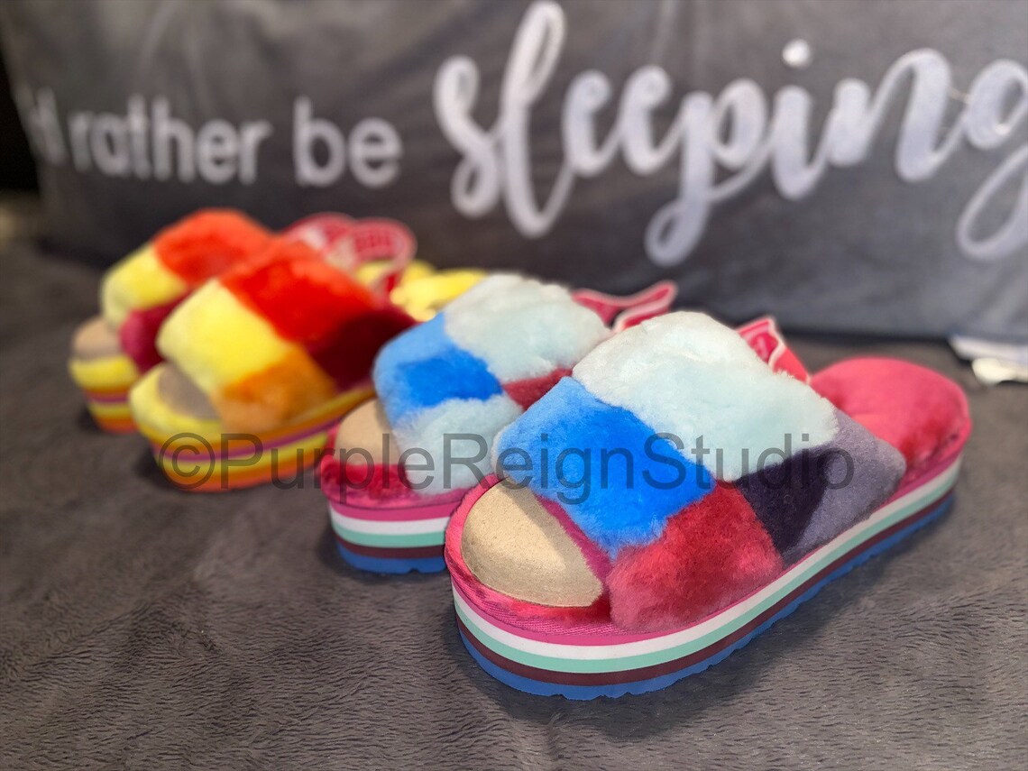 checkered ugg slides
