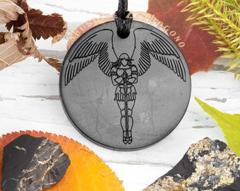 Angel amulet Shungite pendant | Authentic shungite black stone | Russia, Karelia