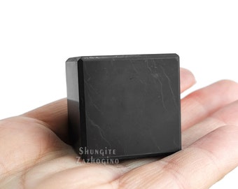 Shungite cube 1.18 inches, 30 mm | Unpolished natural surface | Impeccable handmade of the highest quality | Genuine shungite from Karelia