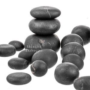 Roccia di Shungite - Pietra Nera Grezza Autentica Karelia - Superficie Liscia - Dimensioni Piccole - 1 pz.