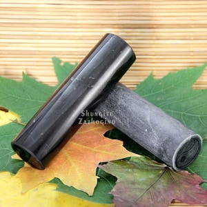 Pharaoh’s Wands - Authentic Shungite and Soapstone - Harmonisers - Set of 2 Cylinders - For Home Spiritual Practices - Yin and Yang balance