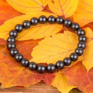 Custom-Sized Natural Shungite Bracelet – Personalized Gemstone Rare Shungite Stone  - Jewelry for Perfect Fit and Protection