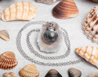 Elite Shungite Pendant Minimalist - Elite shungite sphere - Noble Silver Russian Rock - Carbon 98% - Fullerene c60 - Elite shungite Necklace