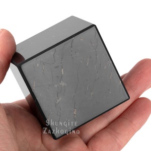 2 inches Shungite cube | Polished surface | Authentic Shungite Russian stone from Karelia