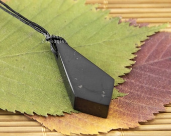Amulet of Crystal Energy - Rare Natural Black Stone Shungite - Protection Rock - Fullerene Stone