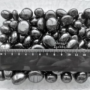 Raw Shungite Stone | Natural Fullerene C60 | Natural shungite rocks | Black Polished Shungite rough stone Karelia