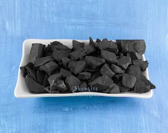 Surowe kamienie szungitowe do wody | Naturalny fuleren C60 | 2,82 uncji/80 g/0,18 funta | Naturalne kamienie szungitowe | Surowy czarny kamień szungitowy Karelia