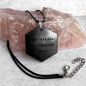 Hexagon Balance Amulett - Benutzerdefinierte Anhänger - Seltener natürlicher schwarzer Stein Schungit - Hexagon-förmiger Anhänger - Schutz vor negativen Wellen