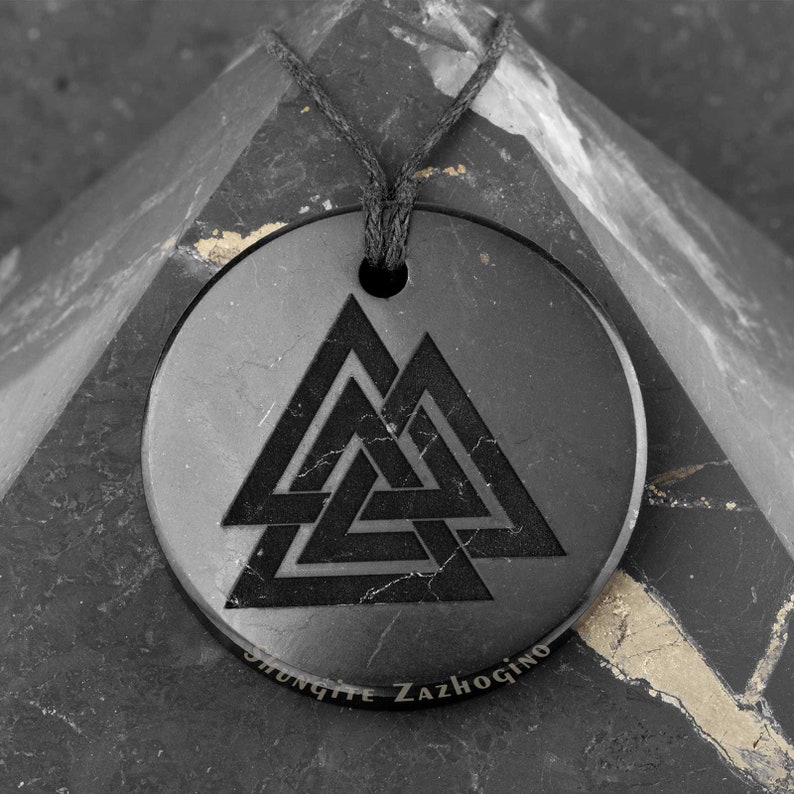 Amulet of Victory Pendant Made of Rare Stone Shungite Big Size Necklace