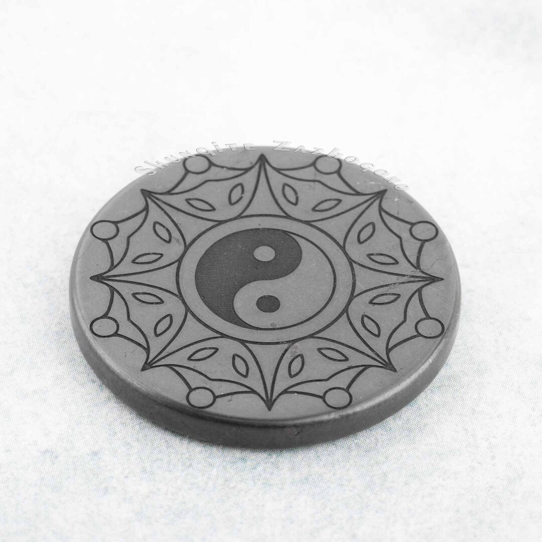 Pendente Shungite Yin Yang - Pietra Guarigione Per Chakra E Energia - Foto 13