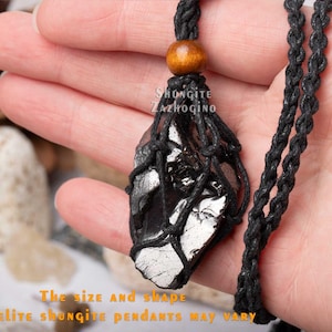 Elite Shungite Pendant, large elite shungite, big elite shungite necklace, noble shungite pendant