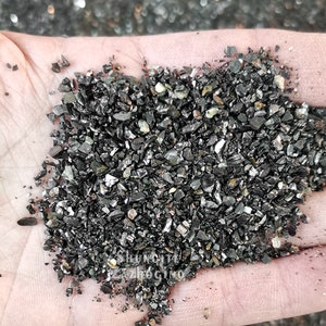 Extra small size Elite Shungite stones | 1mm / 0.04 inches | 98% Carbon | Nature Fullerenes c60 Large package 600 gr/1.32 Lbs/ 21 OZ