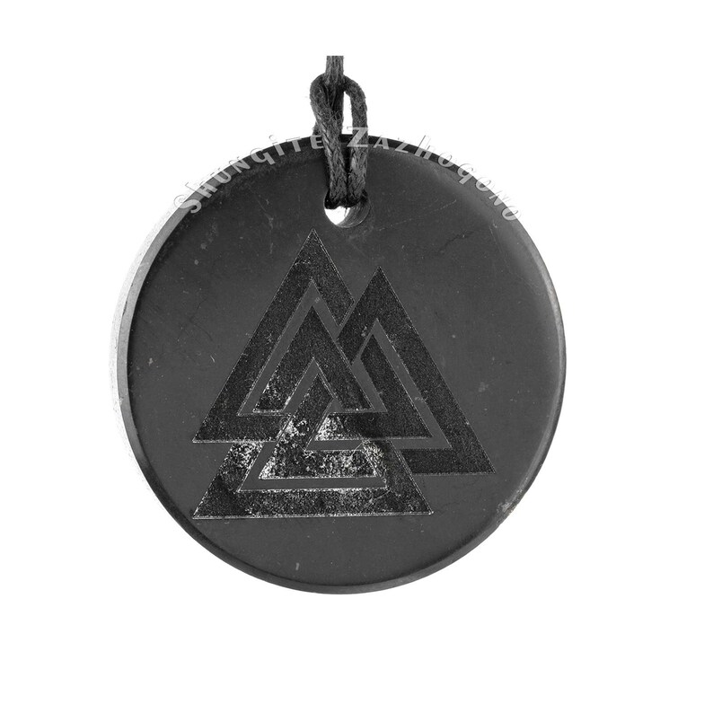 Amulet of Victory Pendant Made of Rare Stone Shungite Big Size Necklace