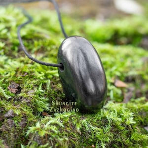 Real Shungite - Pendant Made of Natural Black Rare Stone | This is NOT Orgonite or Plastic! | Genuine Shungite Rock - Fullerene