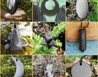 Choose your style Shungite pendants | 9x different styles | Size about 1.4 inches | Authentic shungite stone