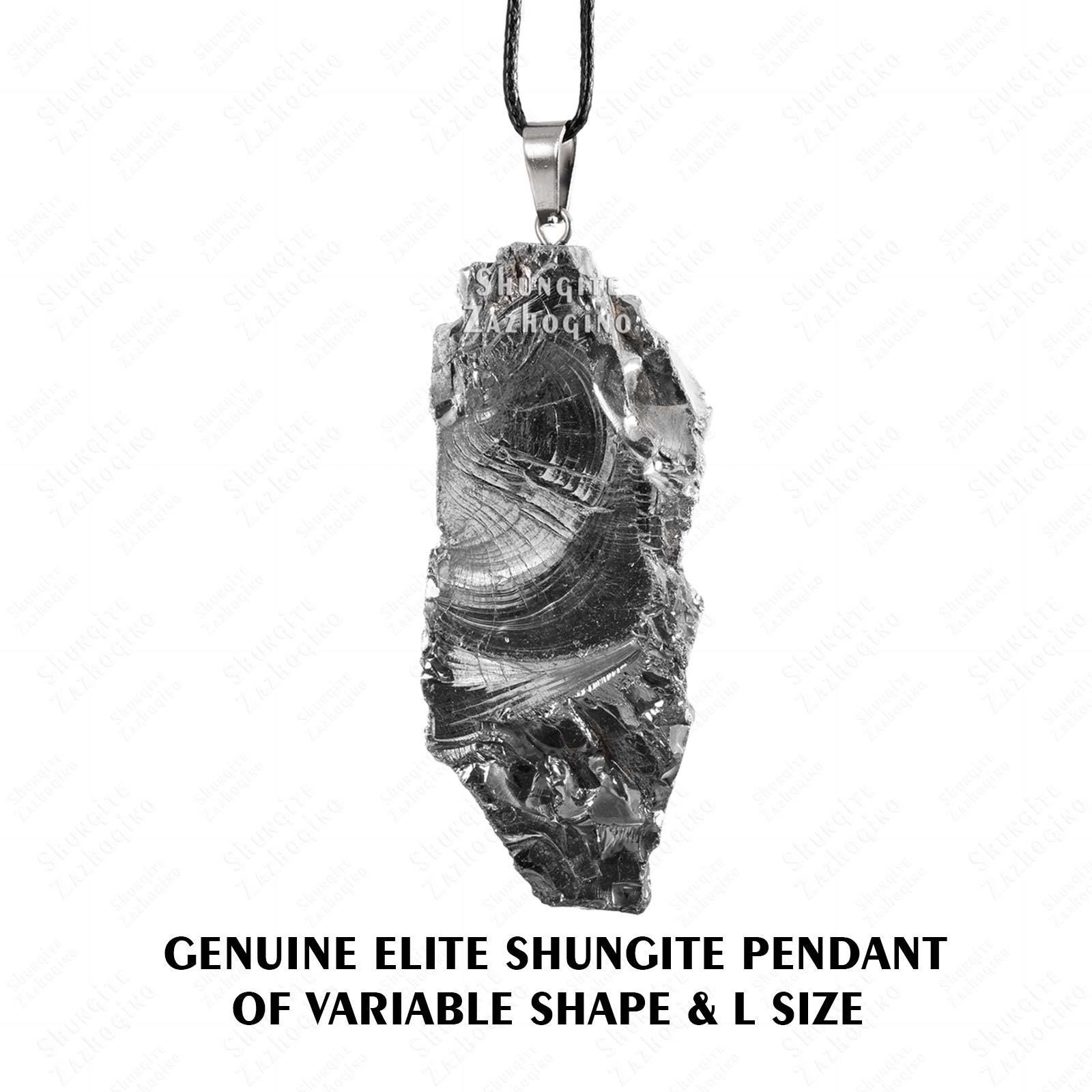 thumbnail image 2 of Genuine Shungite Pendant – Elite Noble Stone From Karelia, Russia (5-20g) – Original Healing Crystal 2 of 6