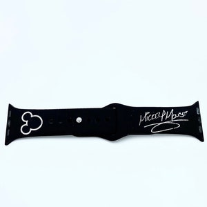 Disney Mickey Mouse Autograph Engraved Apple Watch Band, Watch Band