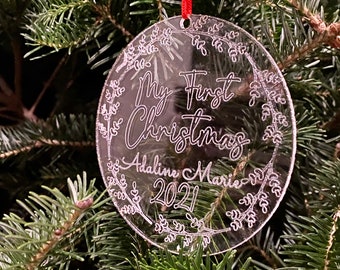Mein erster Weihnachtsschmuck, Weihnachtsschmuck, personalisierter Ornament, mein erstes Weihnachten, personalisierter Ornament