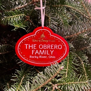 Cast Member Name Tag Christmas Ornament,Disney Christmas gift, Personalized Ornament, Disney Ornament, Disney Holiday Gift, Acrylic