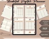 Digital planner - Good notes planner - undated planner - iPad planner - tablet planner - digital notes - notebook - daily planner - monthly