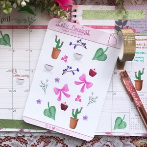 Cozy Mornings Sticker Sheet || Planner Sticker Sheet || Journal Sticker Sheet || Cute Sticker Sheet || Fun and decorative Sticker Sheets