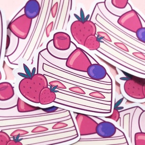 Beerentorte Aufkleber || Computer Aufkleber || Planer Aufkleber || Journal Sticker || Niedliche Aufkleber || Kawaii Aufkleber || Rosa Aufkleber