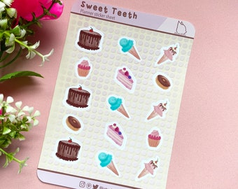 Sweet Teeth Sticker Sheet || Notebook Stickers || Journal Stickers || Planner Stickers || Cute Sticker Sheet || Kawaii Stickers
