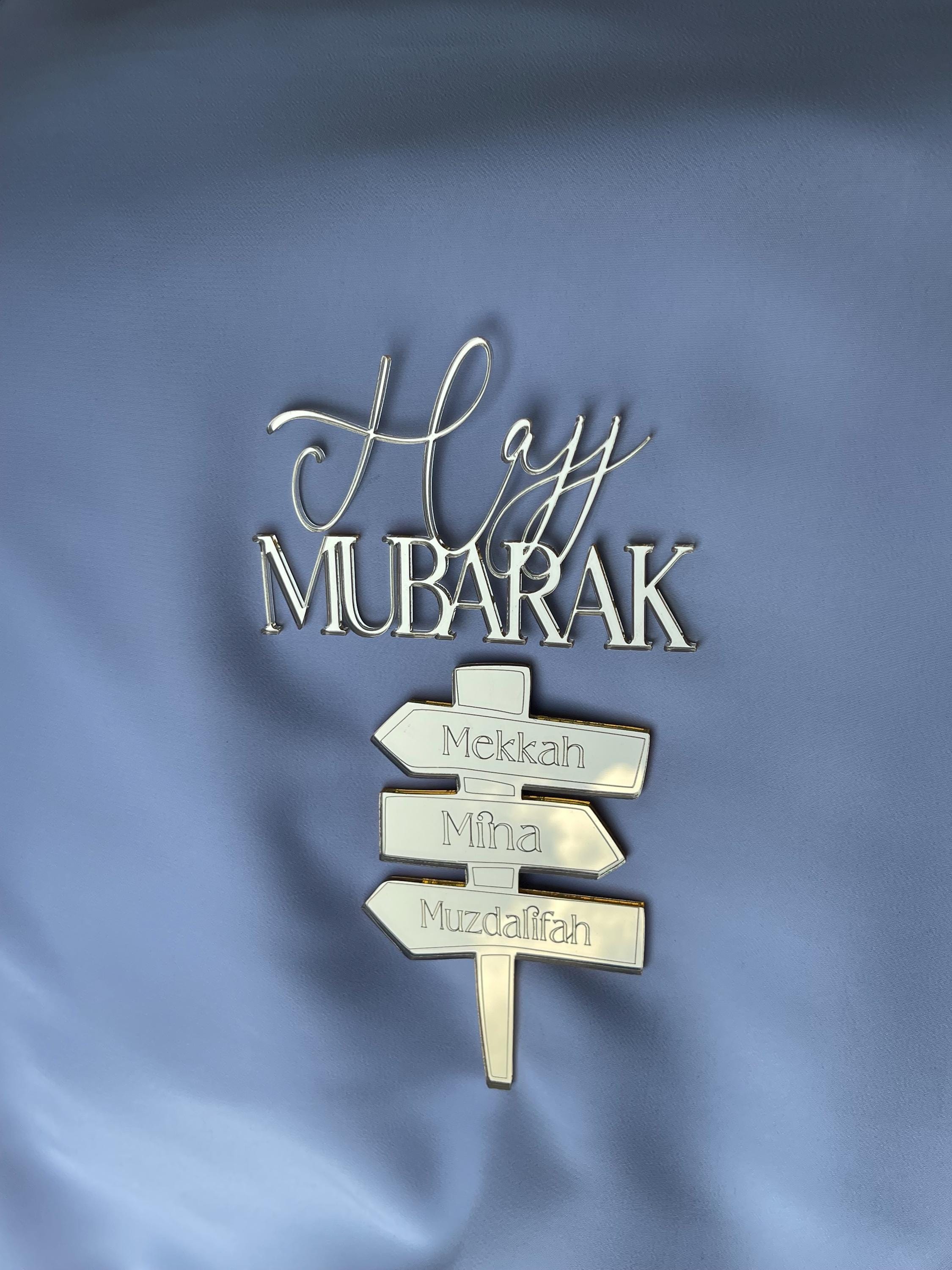 Hajj Mubarak Acrylic Cake Topper | Signpost Cake Charms | Islamic ...