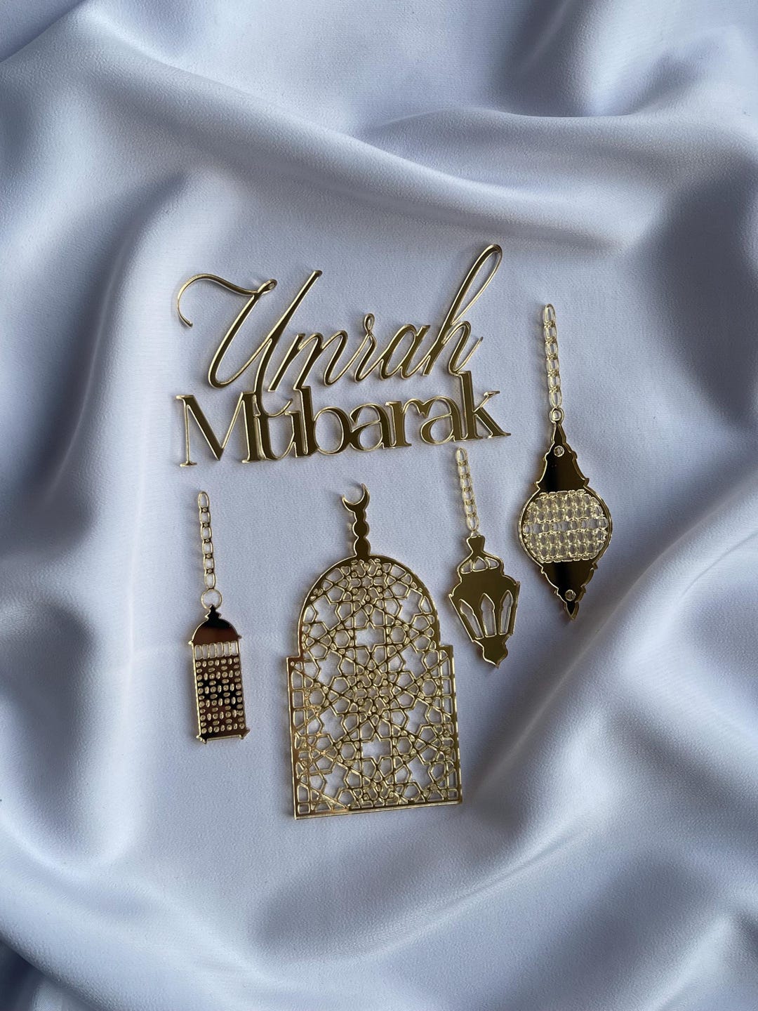 Umrah Mubarak Acrylic Cake Topper | Lantern Cake Charms | Islamic ...