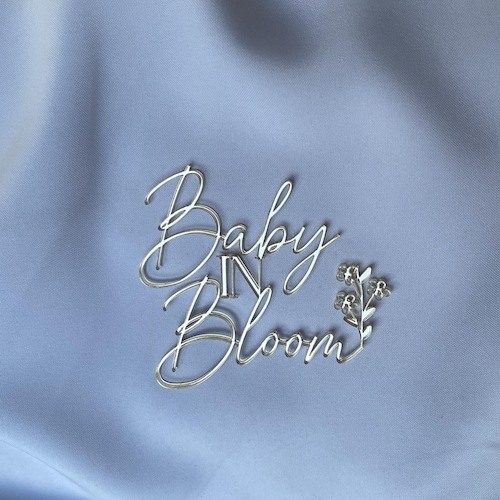 en acrylique pour gâteau miroir bébé en fleurs | Mini décoration de gâteau floral en acrylique pour baby shower | Déco pour gâteau d'anniversaire « Gender Reveal »