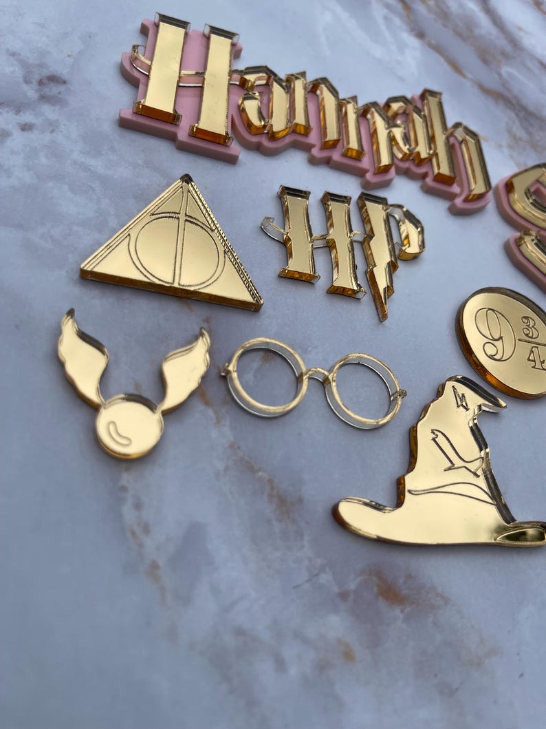 Snitch Names Wizard Magical Themed Name and Age Set Charms | Personalised Cupcake ...