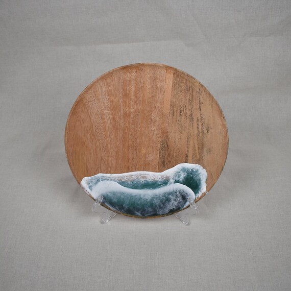 Epoxy Serving Cutting Board with Ocean Waves, Handmade, Home Decor