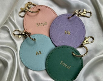 Personalised Round Luggage Tag - Keychain - Keyring - Travel Accessories - Bag Charm - Gifts for Her - Gifts for Him - Wedding Gift