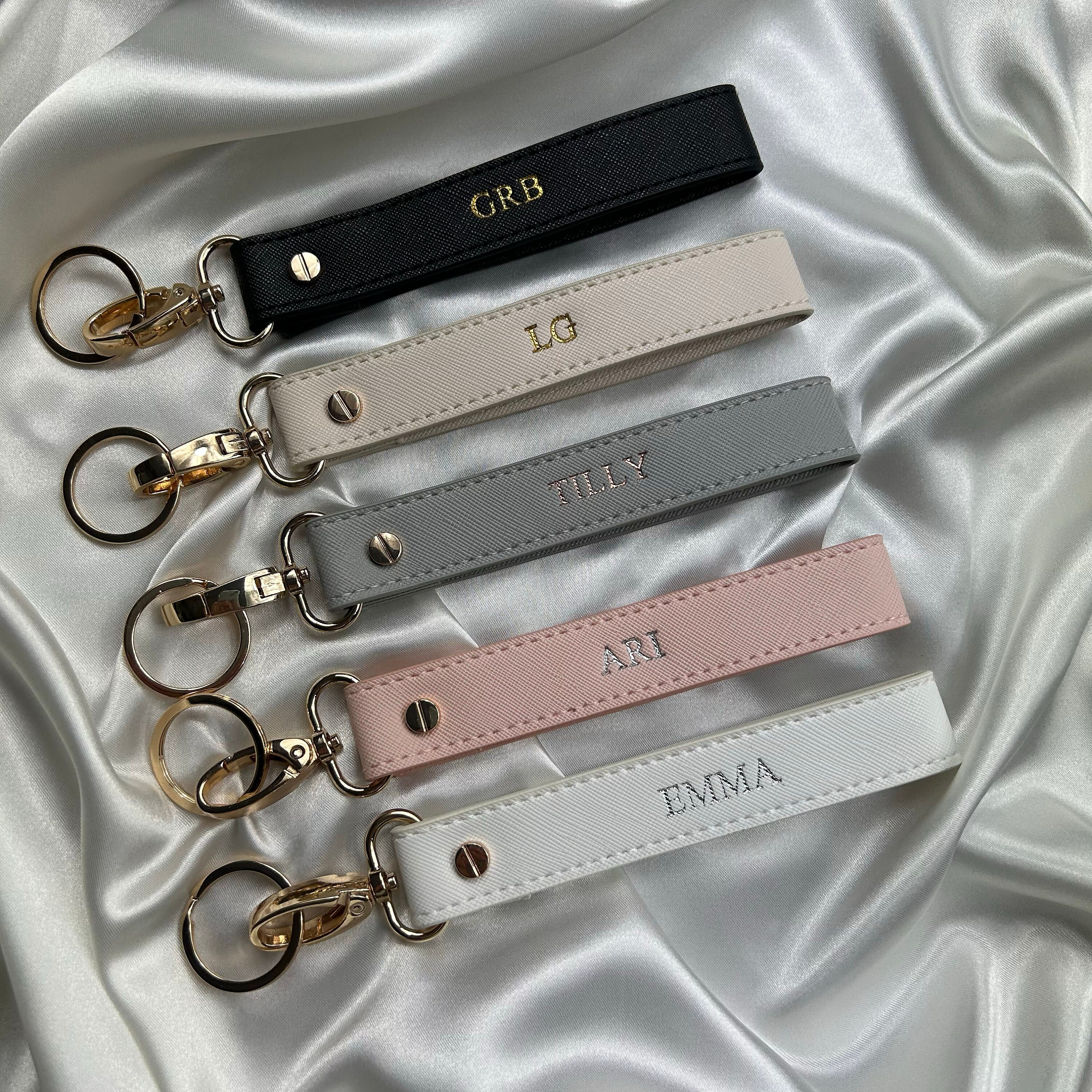 Personalisierter großer Loop-Schlüsselanhänger - Personalisierter Schlüsselring - Armband-Schlüsselanhänger - Taschenanhänger - Autoanhänger - Geschenke für Sie - Gepäckanhänger