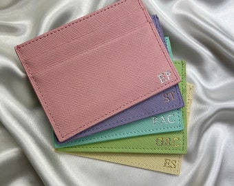 Porte-cartes en cuir personnalisé - Cadeaux pour elle - Cadeaux pour lui - Cadeau d'anniversaire - Cadeau personnalisé - Portefeuille en cuir