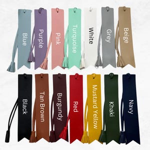 Personalisierte Quaste Lesezeichen, Vegan Leder Benutzerdefinierte Monogramm Initialen Geschenk für Leser, Buchliebhaber Bild 9