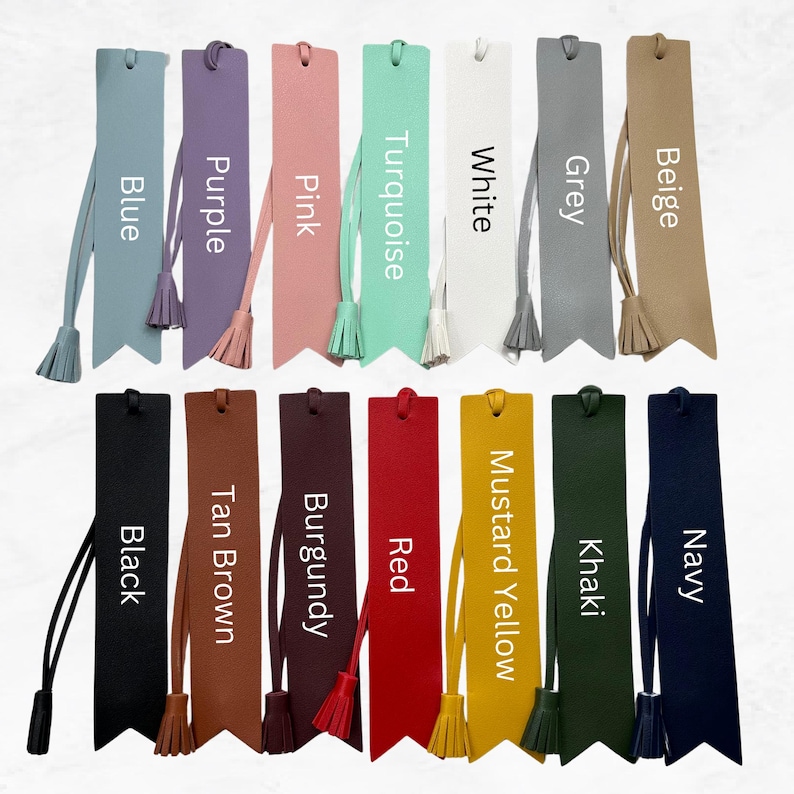 Personalisierte Quaste Lesezeichen, Vegan Leder Benutzerdefinierte Monogramm Initialen Geschenk für Leser, Buchliebhaber Bild 9