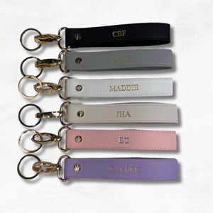 Personalisierte Armband Schlüsselanhänger - Vegan Leder Individuelle Große Schleife Schlüsselanhänger Taschenanhänger Auto Fob Gepäckanhänger - Geschenke für Sie