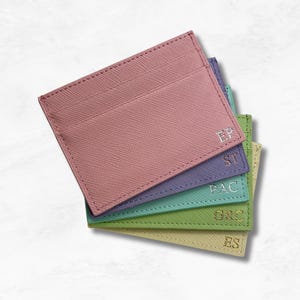 Personalisierter Leder-Kartenhalter - Benutzerdefinierter Name Initialen Kreditkartenhalter Geldbörse Reisepasshalter