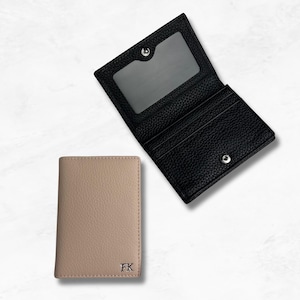Personalised Leather Wallet - Custom Name Initials Cardholder Purse Wallet