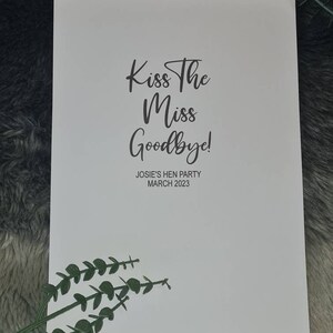 A4 Kiss The Miss Goodbye print, decor, personalised